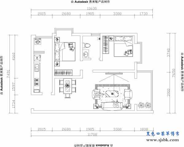 春漫时光C户型现代全景效果图-第2张图片